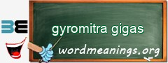 WordMeaning blackboard for gyromitra gigas